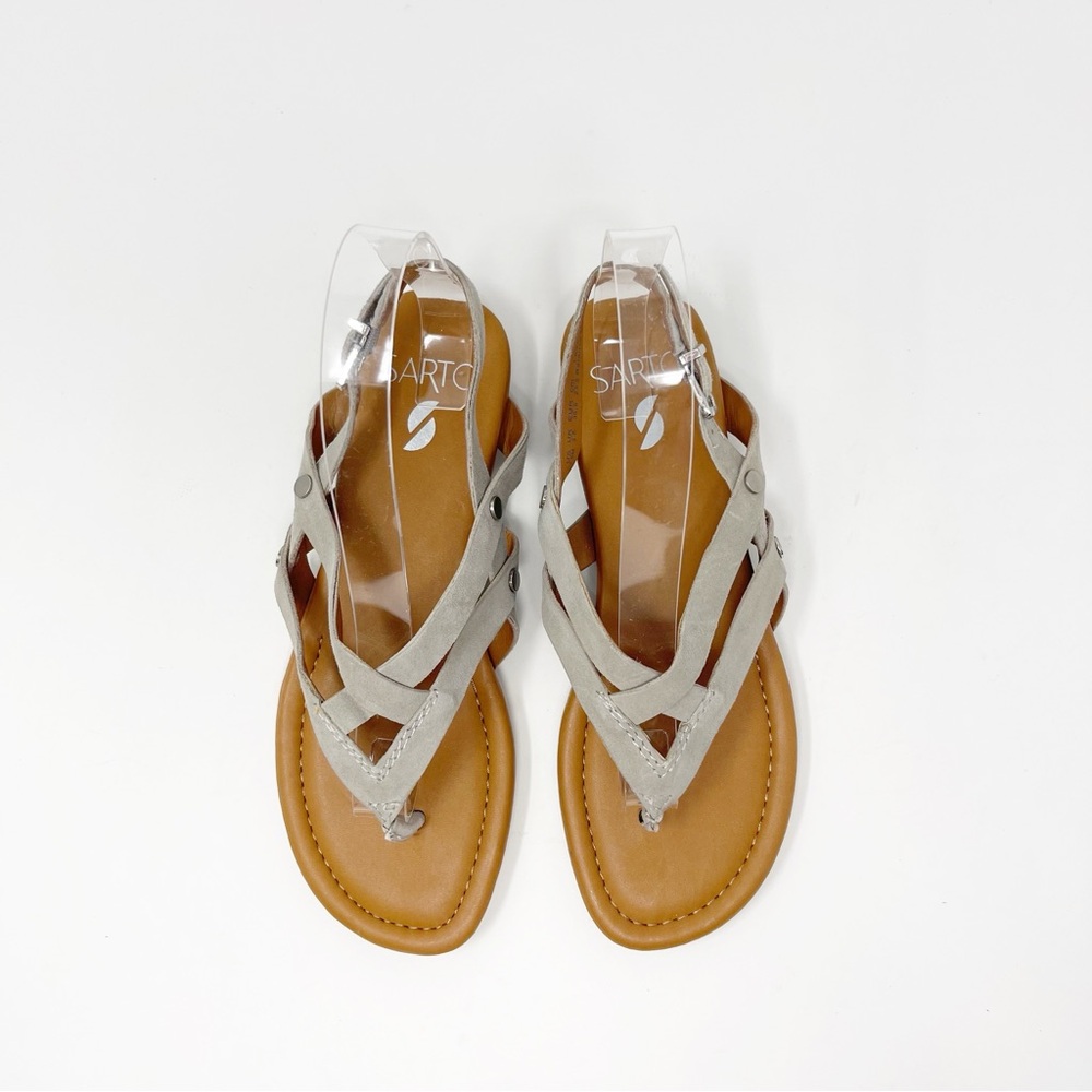 NWOT Franco Sarto Leather A-Gretchen Sandal Vapor Grey Suede Strappy Size 6.5 - Picture 6 of 13